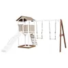 Image de AXI Beach Tower avec Balancoire Double Marron Blanc Toboggan Blanc