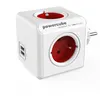 Image de Cube Multiprise Power Cube Original 4 prises 2xUSB rouge