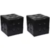 Image de vidaXL Tabourets cube Noir