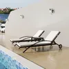 Image de Vidaxl Chaises Longues Avec Table RÃ©sine TressÃ©e Noir