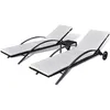 Image de vidaXL Jeu De Chaise Longue 3 Pcs Avec Table Noir Résine Tressée