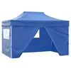 Image de vidaXL Tente pliable avec 4 parois latérales 3 x 4,5 m Bleu42512