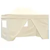 Image de vidaXL Tente pliable avec 4 parois latéraux 3 x 4,5 m Blanc crème42513