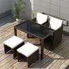 Image de vidaXL Ensemble à manger d'extérieur 5pcs avec coussins Résine tressée42525