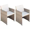 Image de vidaXL Chaises de jardin lot de 2 avec coussins Résine tressée Beige42561