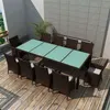 Image de vidaXL Ensemble à manger d'extérieur et coussins 11 pcs résine tressée42569