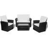 Image de Salon De Jardin 4 Pcs Avec Coussins RÃ©sine TressÃ©e Noir