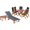 Image de Vidaxl Mobilier Ã DÃ®ner D'extÃ©rieur 9 Pcs Et Coussins Acacia Solide