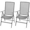 Image de vidaXL Chaises empilables de jardin lot de 2 Acier Gris42716
