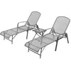 Image de vidaXL Vidaxl Chaises Longues Lot De 2 Avec Table Acier Anthracite