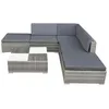 Image de Salon De Jardin 6 Pcs Avec Coussins RÃ©sine TressÃ©e Gris