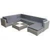 Image de Salon De Jardin 8 Pcs Avec Coussins RÃ©sine TressÃ©e Gris
