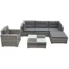 Image de Salon De Jardin Avec Coussins 6 Pcs RÃ©sine TressÃ©e Gris Vidaxl Vidaxl
