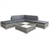 Image de Vidaxl Salon De Jardin 6 Pcs Avec Coussins RÃ©sine TressÃ©e Gris