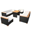 Image de Salon De Jardin 10 Pcs Avec Coussins RÃ©sine TressÃ©e Noir