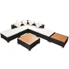Image de Vidaxl Salon De Jardin 7 Pcs Avec Coussins RÃ©sine TressÃ©e Noir