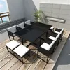 Image de vidaXL Salon de jardin 11 pcs avec coussins Résine tressée Noir42760