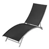 Image de vidaXL Chaise longue Acier et textilène Noir42866