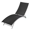 Image de vidaXL Vidaxl Chaise Longue Acier Et Textilène Noir