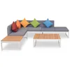 Image de Salon De Jardin 4 Pcs Avec Coussins Aluminium Et Wpc