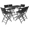 Image de vidaXL Ensemble à manger d'extérieur pliable 7pcs Acier Résine tressée42878