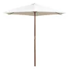 Image de vidaXL Parasol avec poteau en bois 270 x 270 cm Blanc crème