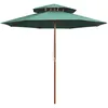 Image de vidaXL Parasol à deux étages avec poteau en bois 270 x 270 cm vert42963