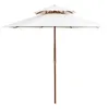 Image de vidaXL Parasol à deux étages avec poteau en bois blanc crème42964