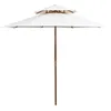 Image de vidaXL Vidaxl Parasol À Deux Étages Avec Poteau En Bois Blanc Crème