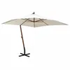 Image de vidaXL Parasol suspendu avec poteau en bois 300x300 cm blanc42968