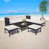 Image de vidaXL Salon de jardin 6 pcs avec coussins Résine tressée Noir