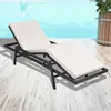 Image de vidaXL Vidaxl Chaise Longue Avec Coussin Résine Tressée Noir