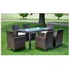 Image de vidaXL Vidaxl Mobilier À Dîner Jardin 7 Pcs Et Coussins Résine Tressée Marron