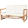 Image de vidaXL Vidaxl Canapé De Jardin À 2 Places Avec Coussins Bambou