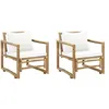 Image de vidaXL Chaises de jardin lot de 2 avec coussins et oreillers Bambou43158