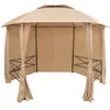 Image de Vidaxl Chapiteau Tente De Jardin Avec Rideaux Hexagonal 360 X 265 Cm