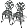 Image de vidaXL Chaises de bistro lot de 2 Aluminium coulé Vert43175