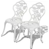 Image de vidaXL Chaises de bistro lot de 2 Aluminium coulé Blanc43176