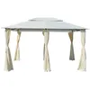 Image de vidaXL Tonnelle avec rideaux 4 x 3 m Blanc43216