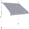 Image de vidaXL Auvent rétractable manuel 150 cm Rayures bleues et blanches43219