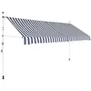Image de vidaXL Auvent rétractable manuel 400 cm Rayures bleues et blanches43224