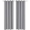 Image de vidaXL Rideau occultant 2 pcs avec oeillets métalliques 135x175 cm Gris