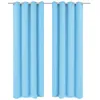 Image de vidaXL Vidaxl Rideau Avec ÅIllets Mã©Talliques 2 Pcs 135 X 175 Cm Turquoise