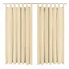 Image de vidaXL Rideau occultant avec boucles 2 pcs 140 x 225 cm Beige