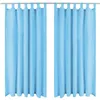 Image de vidaXL Vidaxl Rideau Occultant Avec Boucles 2 Pcs 140 X 175 Cm Turquoise