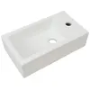 Image de VidaXL Céramique lavabo avec trou de robinetterie lavabo blanc 46 x 25,5 x 12 cm