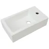 Image de vidaXL Vasque + trou de robinet CÃ©ramique Blanc 46 x 25,5 x 12 cm