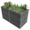 Image de vidaXL Lit surélevé à gabion Acier 180 x 90 x 100 cm Argenté142366