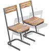 Image de vidaXL Chaises à manger lot de 2 bois de teck massif