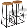 Image de vidaXL Vidaxl Tabourets De Bar Lot De 2 Bois De Teck Massif
